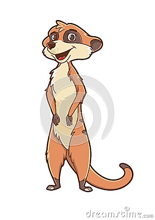 Smiling cartoon meerkat Vector Illustration