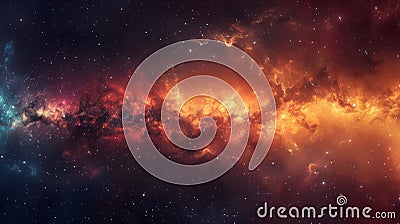 A colorful galaxy with stars and nebulas in the background, AI Stock Photo