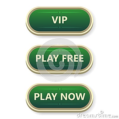 Colorful gambling and poker buttons with text. Stock Photo