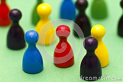 Colorful game pieces Stock Photo