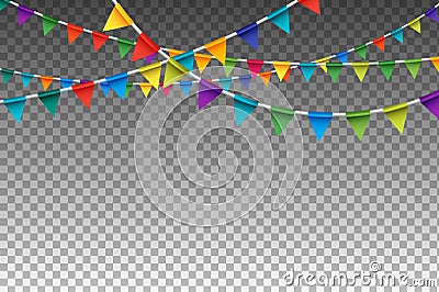 Colorful Garland With Party Flags. Vector Illustration Vector Illustration