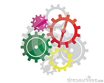 Colorful gear design Vector Illustration