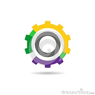 Colorful Gear vector icon Vector Illustration