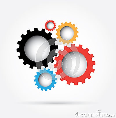 Colorful gears Vector Illustration