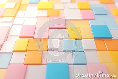 Colorful Geometric Abstract Animation Seamless Loop 3D Render Stock Photo