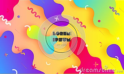 Colorful geometric background with place for text. Abstract vector fluid background. Applicable for brochures, flyers Vector Illustration