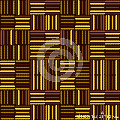 Yellow and brown repeating pattern of stripes in modern style Vector Illustration
