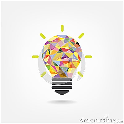 Colorful geometric light bulb creative concept bu Vector Illustration