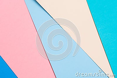 Colorful geometric paper background. Origami concept of five paper colors. Textured pastel backdrop Stock Photo