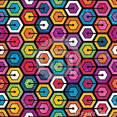 Colorful geometric pattern with hexagons Vector Illustration