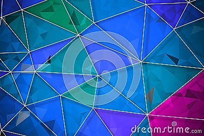 Colorful geometric rumpled triangular low poly Cartoon Illustration