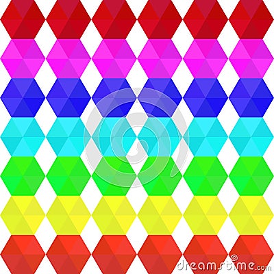 Colorful geometric seamless pattern rainbow colors Vector Illustration