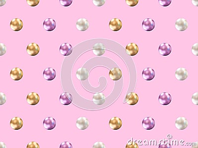 Colorful geometric sphere shape seamless pattern background, 3D Rendering. Stock Photo