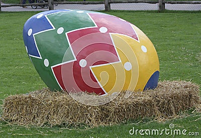 Colorful Giant Easter Egg Stock Photo