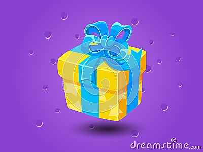 Colorful gift box. Sale, shopping wrapped box concept. Vector clipart illustration for holiday. Collection for Birthday and Vector Illustration