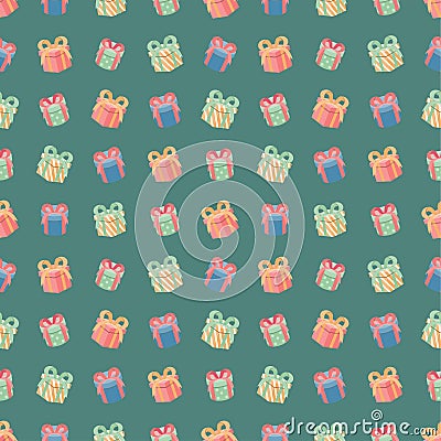 Colorful gift box seamless pattern Vector Illustration