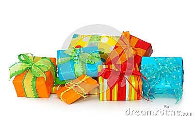 Colorful gift boxes Stock Photo