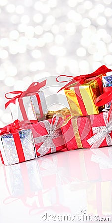 Colorful gifts close-up Stock Photo