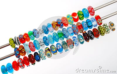 Colorful glass beads Stock Photo