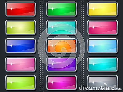 Colorful glass buttons Vector Illustration