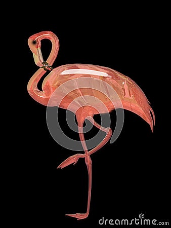 Colorful glass flamingo illustration Cartoon Illustration