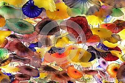 Colorful glass flowers Editorial Stock Photo