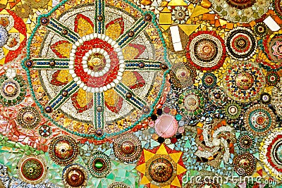 Colorful glass mosaic art and abstract wall backgr Stock Photo