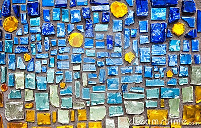 Colorful glass mosaic wall background Stock Photo