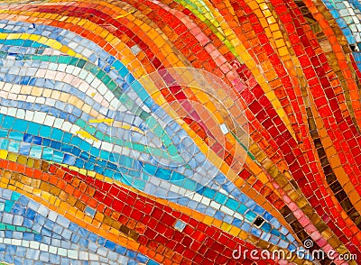 Colorful glass mosaic wall background Stock Photo