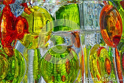 Colorful Glass Reflections Stock Photo