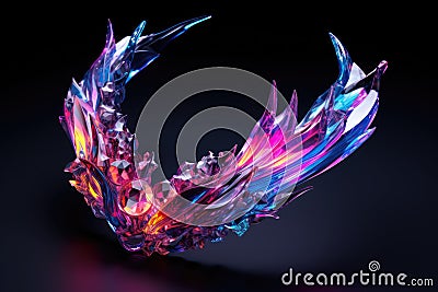 a colorful glass sculpture with a black background Stock Photo
