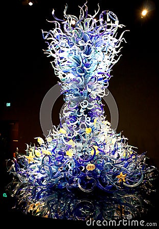 Colorful Glass Work at the Chihuly Garden and Glass, Seattle Editorial Stock Photo