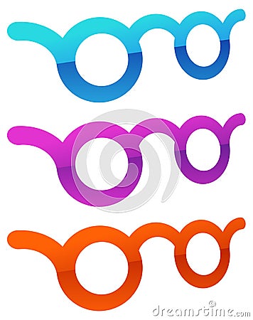 Colorful glasses vision, optician, optometry concept icon Vector Illustration