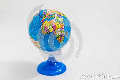 Colorful Globe on Stand with Africa Continent Stock Photo