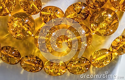 Colorful Golden Baltic Amber Necklaces Jewelry Gdansk Poland Stock Photo