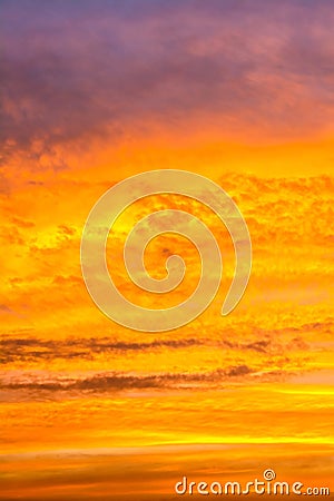 Colorful golden of sky with clouds Stock Photo