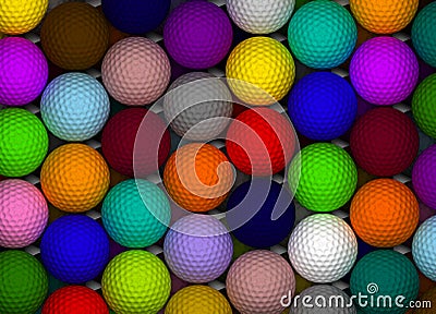 Colorful Golf Balls Stock Photo
