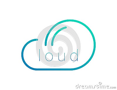 Colorful gradient cloud icon. Symbol of technology in modern clear style. Isolated sky element. Concept cloud icon with Vector Illustration