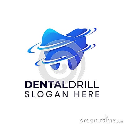 Tooth drill slice logo template Vector Illustration