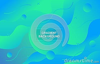 Colorful Gradient Fluid Liquid Geometric Dynamic Shape Background Vector Illustration