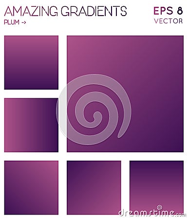 Colorful gradients in plum color tones. Vector Illustration