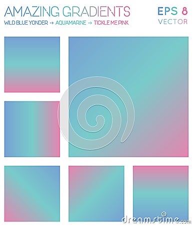 Colorful gradients in wild blue yonder. Vector Illustration