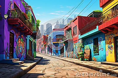 Colorful graffiti art adorning the walls of a Stock Photo