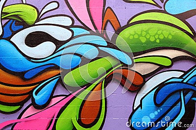 Colorful graffiti art Editorial Stock Photo
