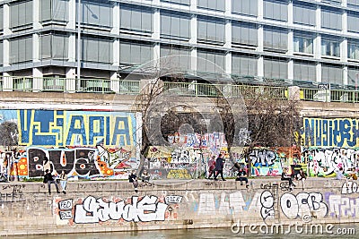 Colorful graffity wall Editorial Stock Photo