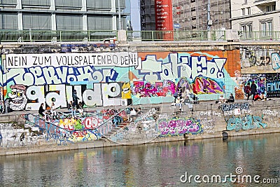 Colorful graffity wall Editorial Stock Photo