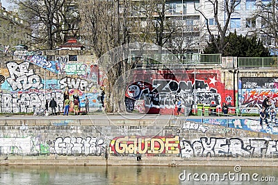 Colorful graffity wall Editorial Stock Photo