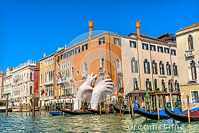 Grand Canal Gondolas Venice Italy Editorial Stock Photo