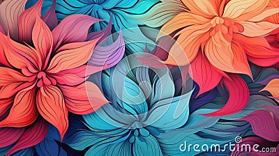 colorful graphic flower background Cartoon Illustration