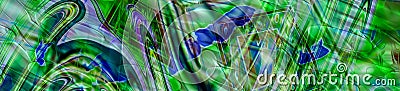 Abstract panorama banner with green and blue chaotic pattern Stock Photo